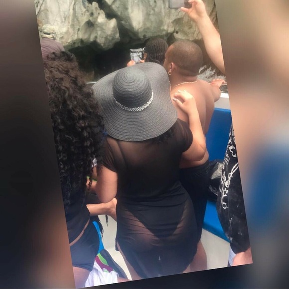 Sheer black midi dress/ cover up - Picture 1 of 4